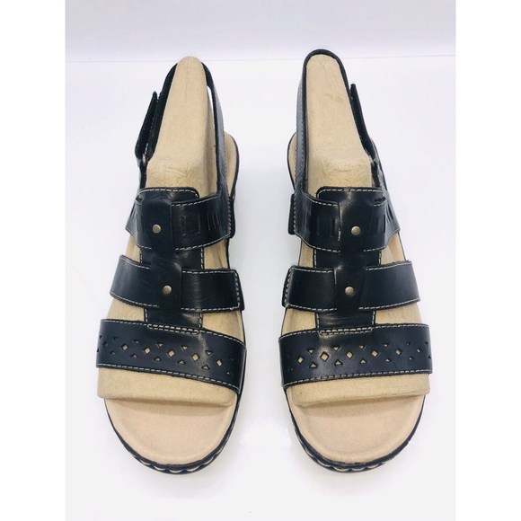 CLARKS Collection Women's Lexi Qwin Sandals Black Leather - Picture 3 of 9